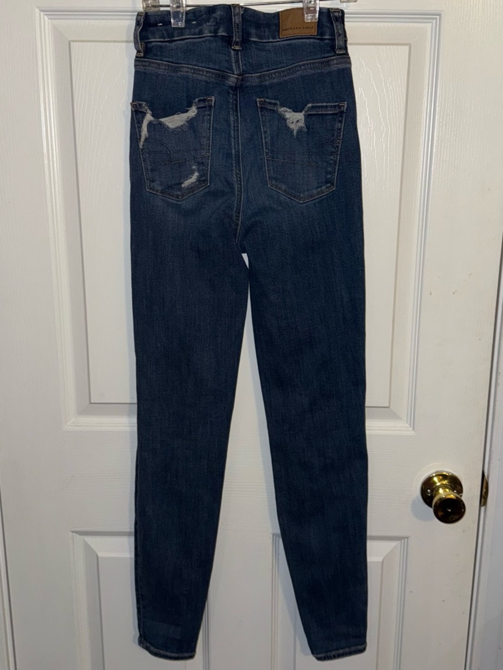American Eagle Outfitters Distressed High-Rise Skinny Blue Denim Jeans - Picture 3 of 9